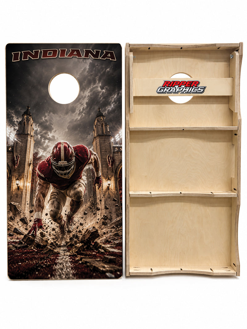 Indiana Hoosiers Football Inspired Cornhole Design