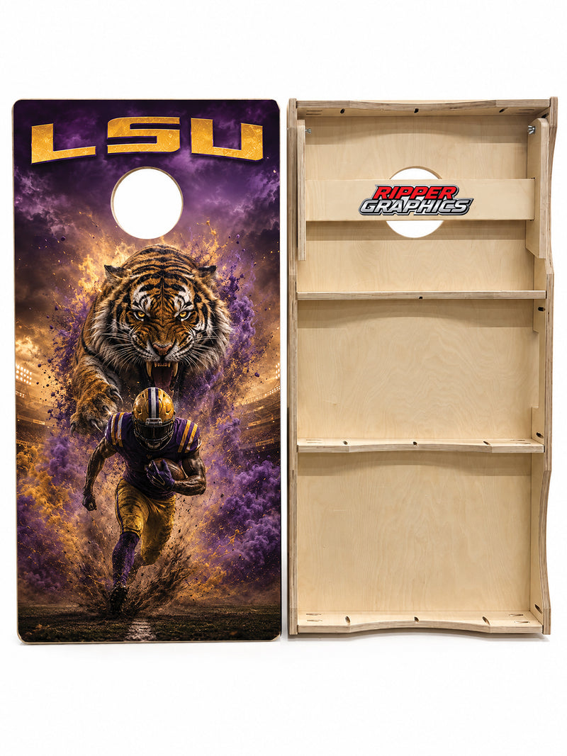 LSU Tigers Football Inspired Cornhole Design