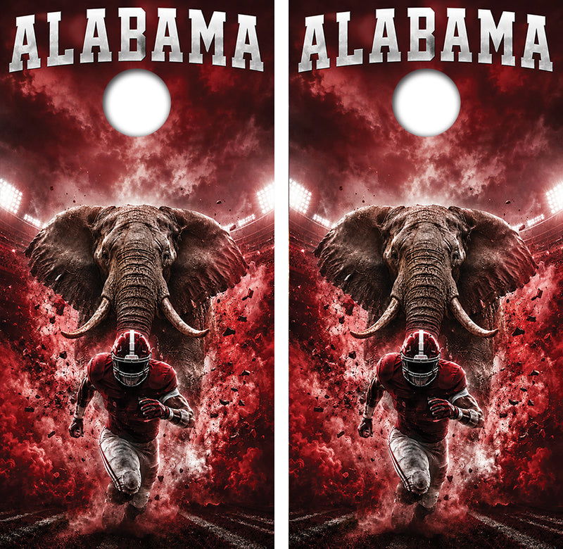Alabama Crimson Tide Football Inspired Cornhole Design