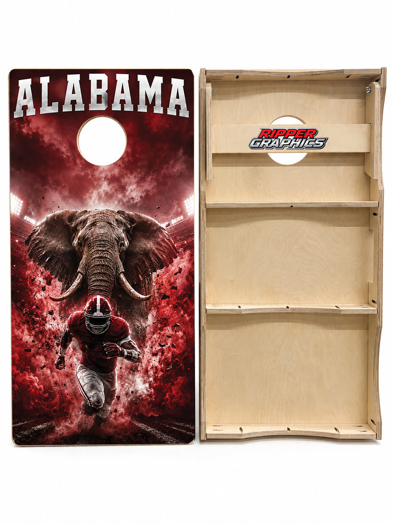 Alabama Crimson Tide Football Inspired Cornhole Design