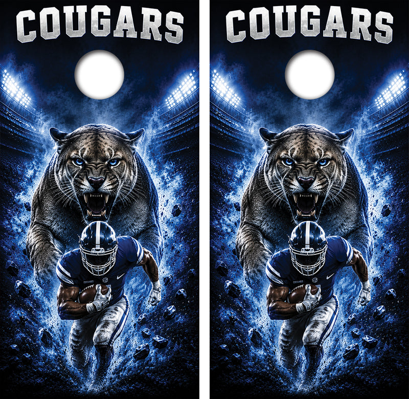 BYU Cougars Football Inspired Cornhole Design