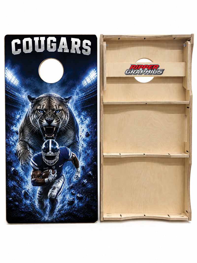 BYU Cougars Football Inspired Cornhole Design