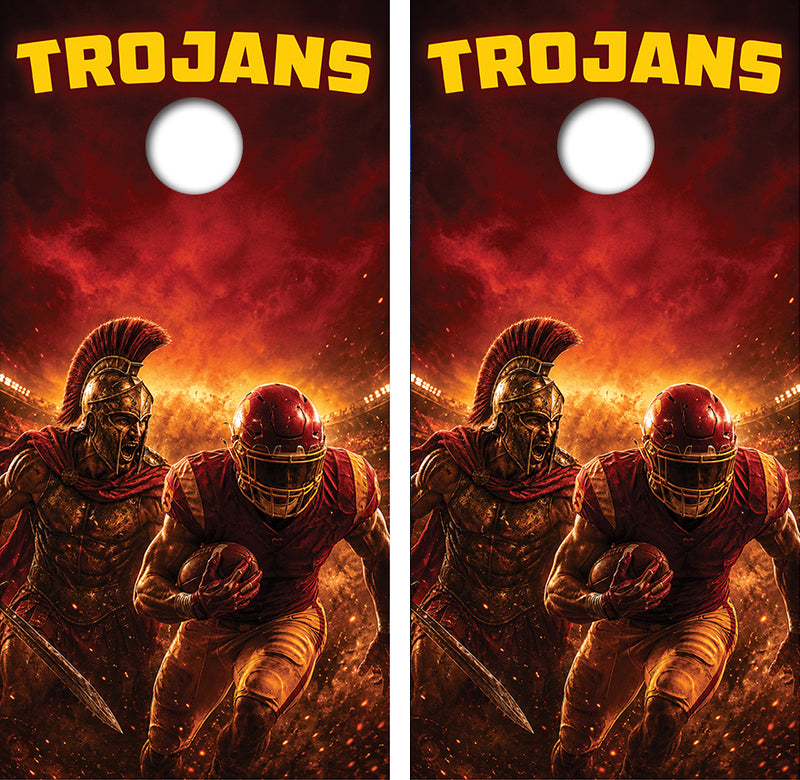 USC Trojans Football Inspired Cornhole Design