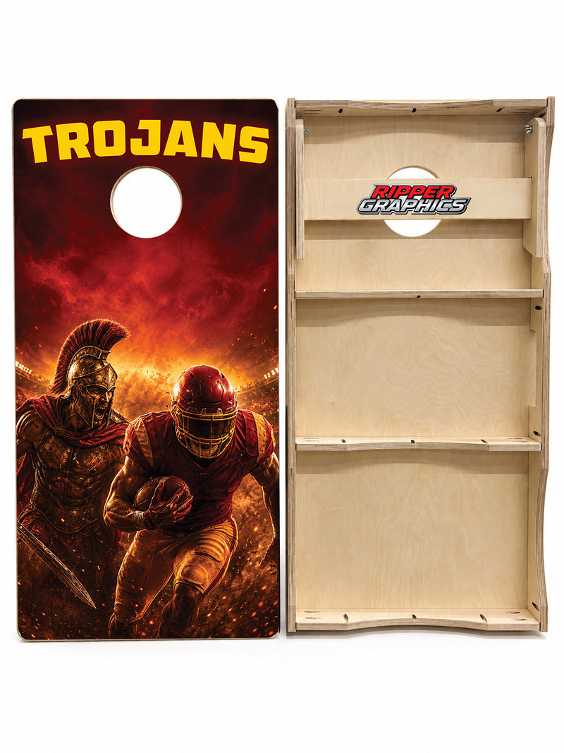 USC Trojans Football Inspired Cornhole Design