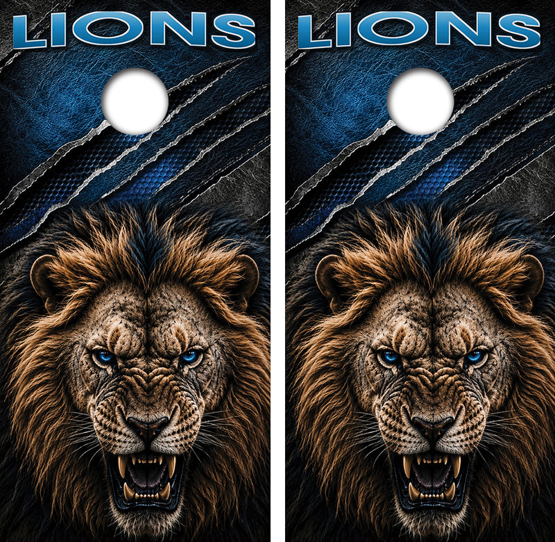 Detroit Lions Inspired Cornhole Design