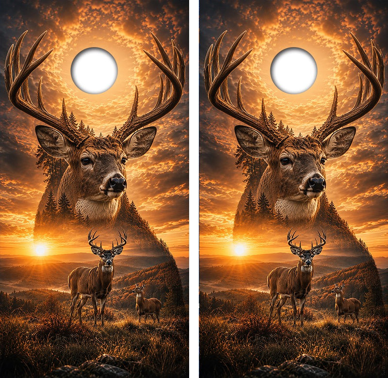 Whitetail Deer Buck Hunting Cornhole Design