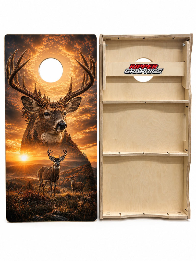 Whitetail Deer Buck Hunting Cornhole Design