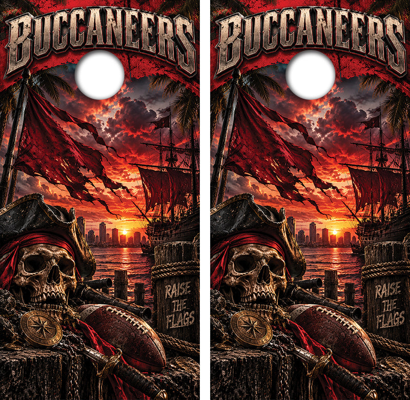 Tampa Bay Buccaneers Inspired Cornhole Design