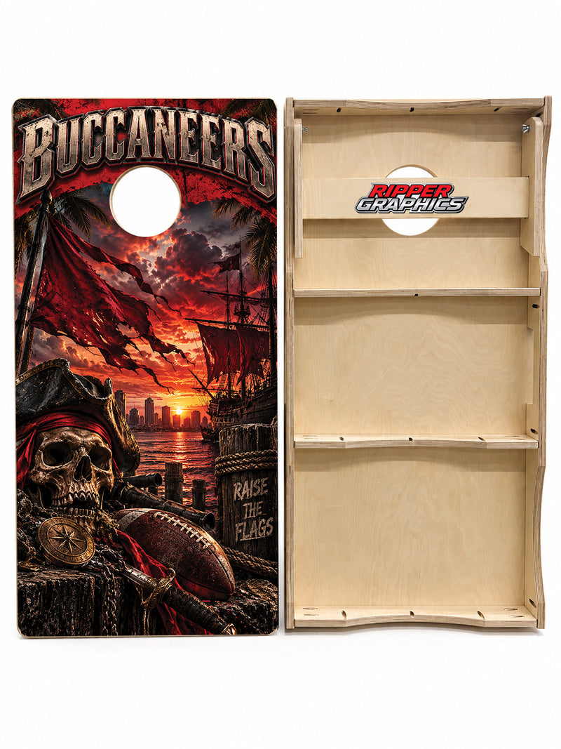 Tampa Bay Buccaneers Inspired Cornhole Design