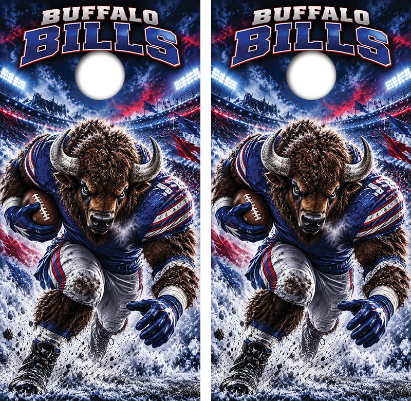 Buffalo Bills Football Inspired Cornhole Design