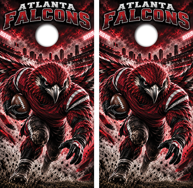 Atlanta Falcons Football Inspired Cornhole Design