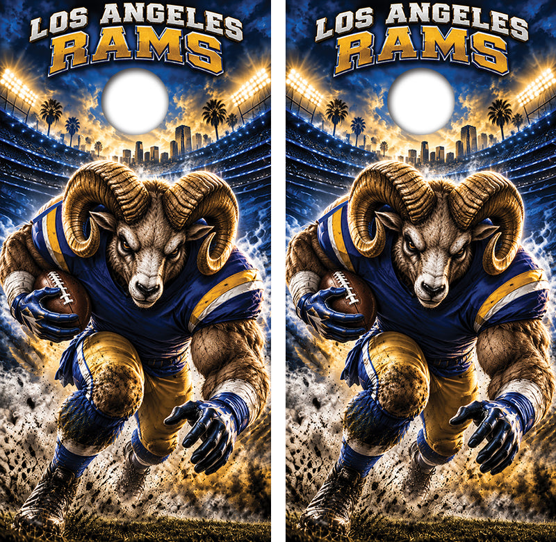 Los Angeles Rams Football Inspired Cornhole Design