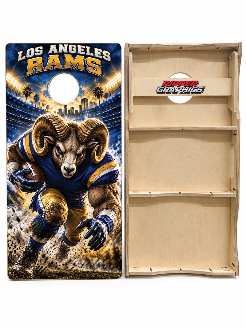 Los Angeles Rams Football Inspired Cornhole Design