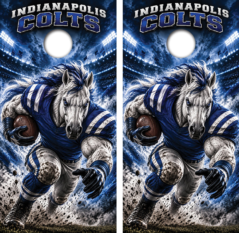 Indianapolis Colts Football Inspired Cornhole Design
