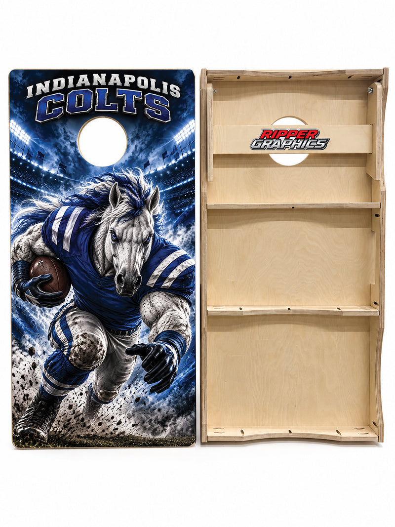 Indianapolis Colts Football Inspired Cornhole Design
