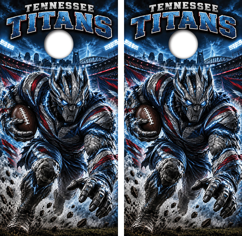 Tennessee Titans Football Inspired Cornhole Design
