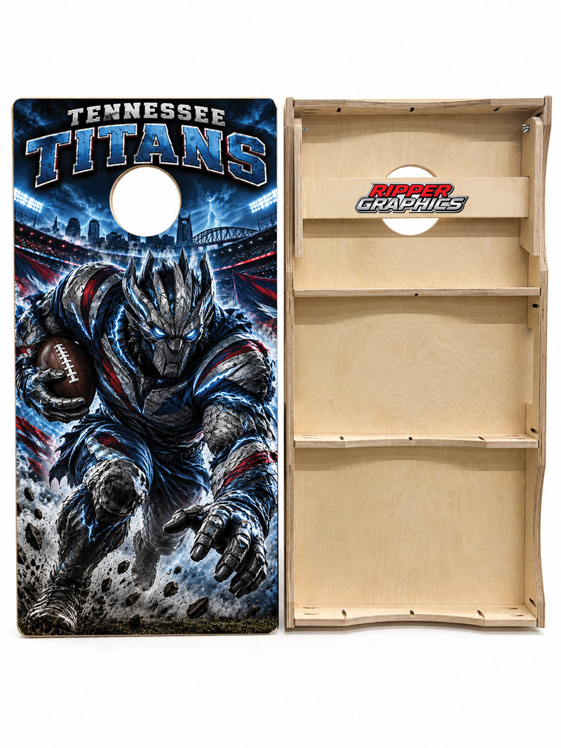 Tennessee Titans Football Inspired Cornhole Design