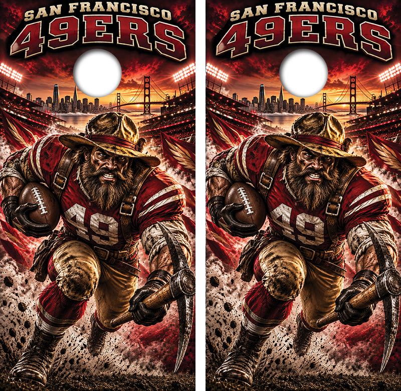 San Francisco 49ers Football Inspired Cornhole Design