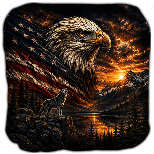 Eagle Wolf American Flag Cornhole Bags Set of 4