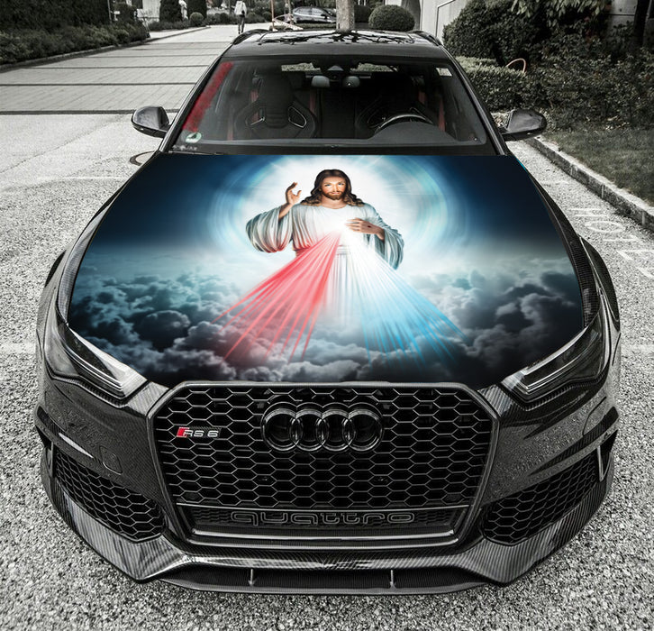 Divine Mercy Jesus Hood Wrap Vinyl Graphic Decal Sticker Wrap Car or Truck