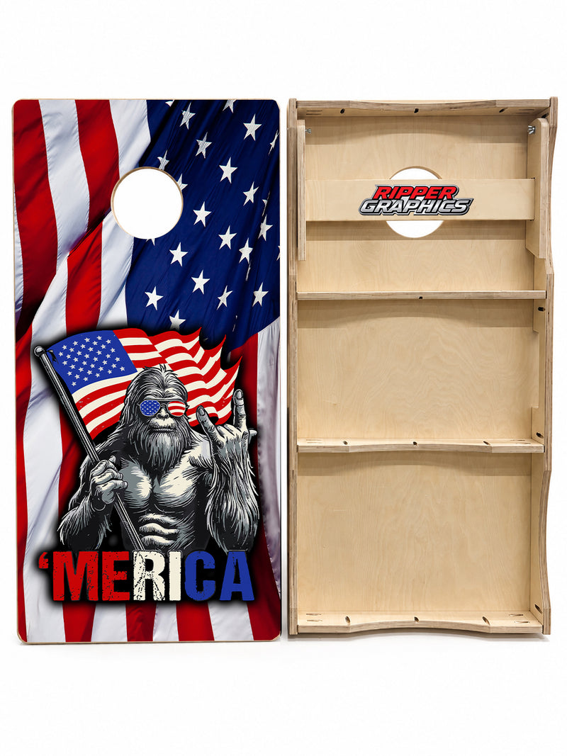 Sasquatch Merica Cornhole Design