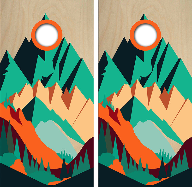 Mountains Cornhole Design