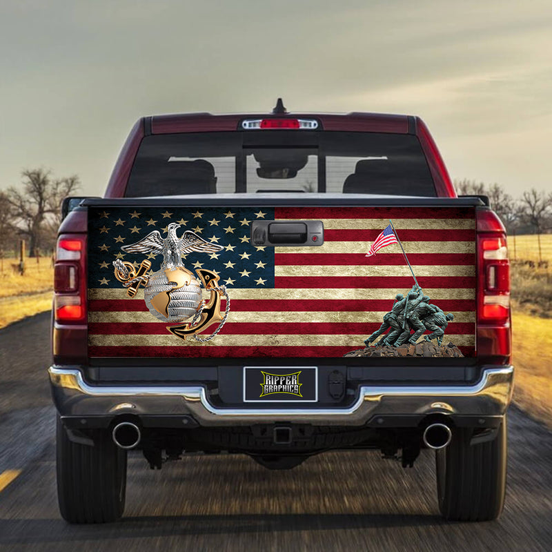Iwa Jima Flag Tailgate Wrap Vinyl Graphic Decal Sticker