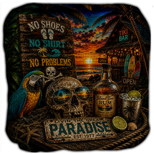 No Shoes No Shirt No Problems Cornhole Bags Set of 4