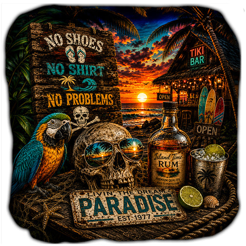 No Shoes No Shirt No Problems Cornhole Bags Set of 4