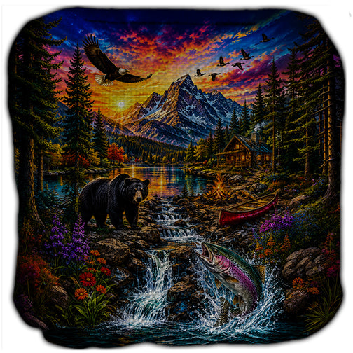 Wild Animals At Sun Set Cornhole Bags Set of 4