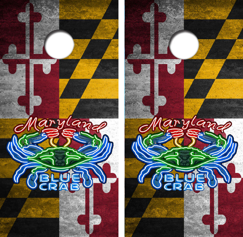 Maryland Blue Crab Cornhole Design