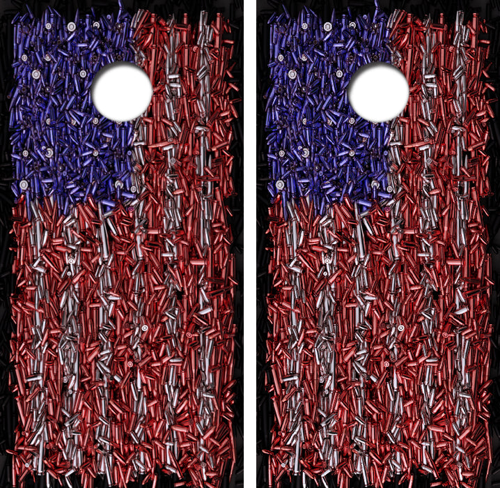 Bullet American Flag Cornhole Wrap Decal with Free Laminate Included
