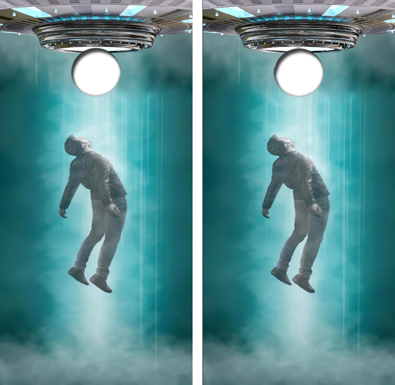 Beam Me Up UFO Cornhole Design