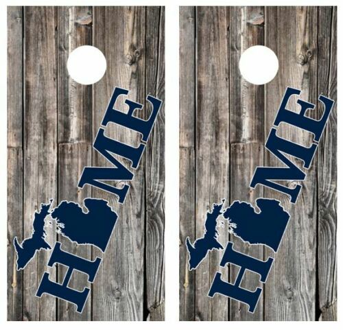 Michigan Home Barnwood Cornhole Wood Board Skin Wrap