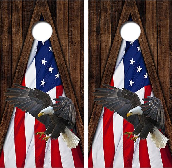 Eagle American Flag Cornhole Design