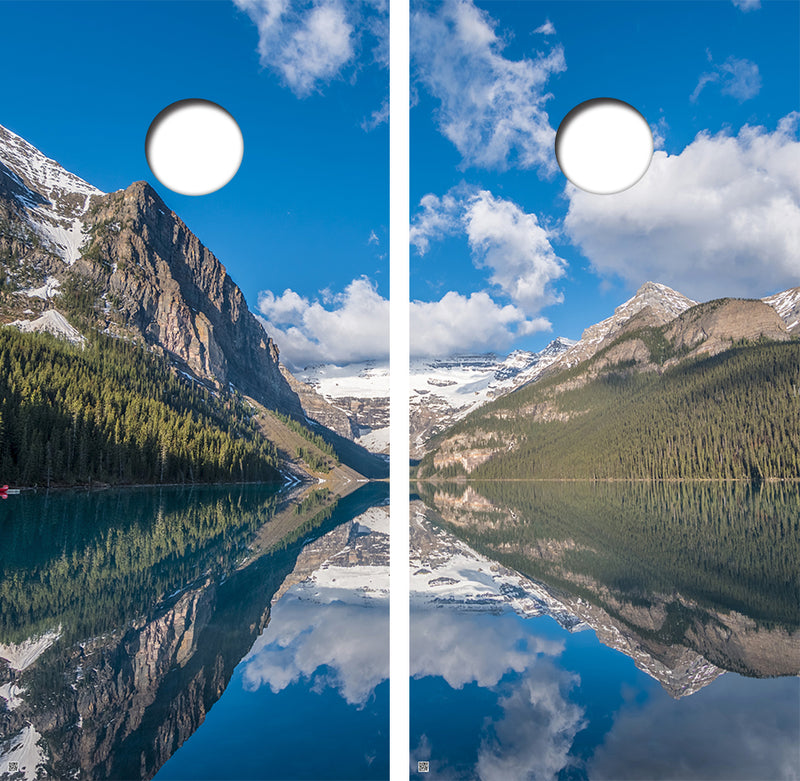 Canadian Wilderness Backdrop Cornhole Design
