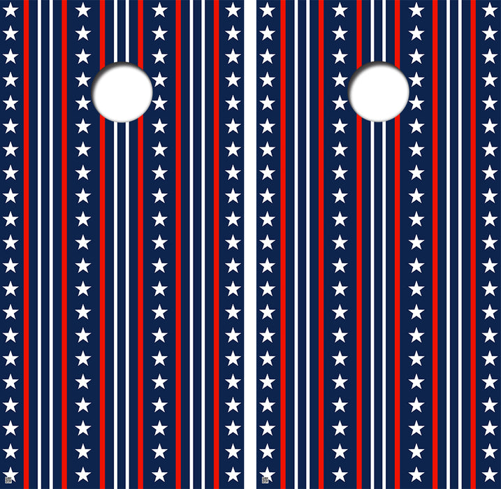 Stars and Stripes Cornhole Board Skin Wraps FREE LAMINATE