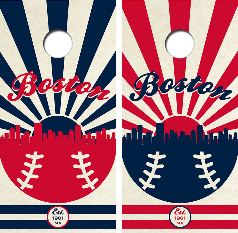 Boston Baseball Cornhole Design