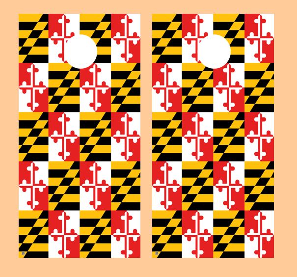 Maryland Flag Cornhole Design