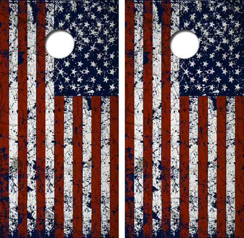 Distressed American Flag Cornhole Design