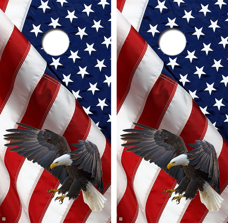 Bald Eagle American Flag Cornhole Design