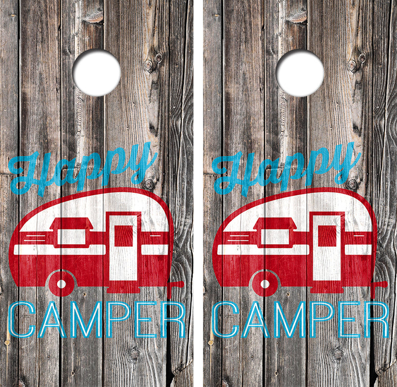 Happy Camper Cornhole Design