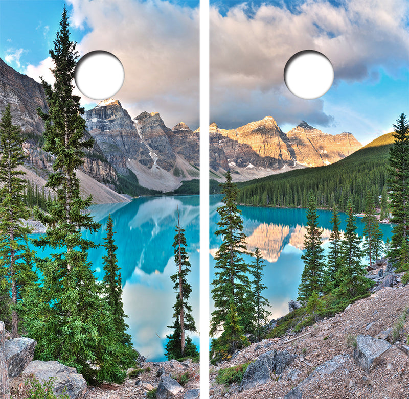 Wilderness Backdrop Cornhole Design