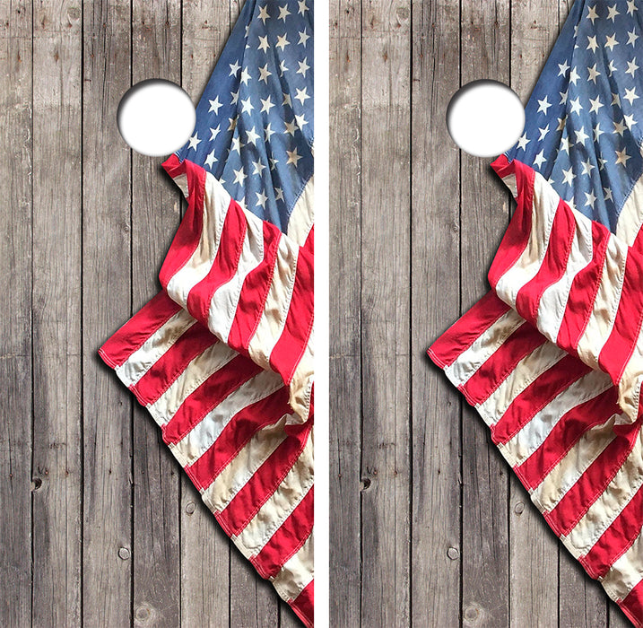 American Flag Cornhole Wood Board Skin Wraps FREE LAMINATE