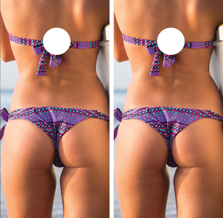 Beach Purple Bikini Girl Cornhole Wrap FREE LAMINATE