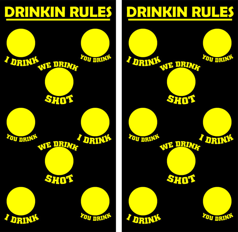 Drinkin Rules Cornhole Design