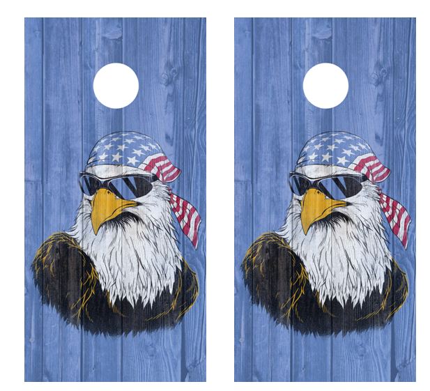 American Flag Bandana Eagle Barnwood Cornhole Wood Board Skin Wrap