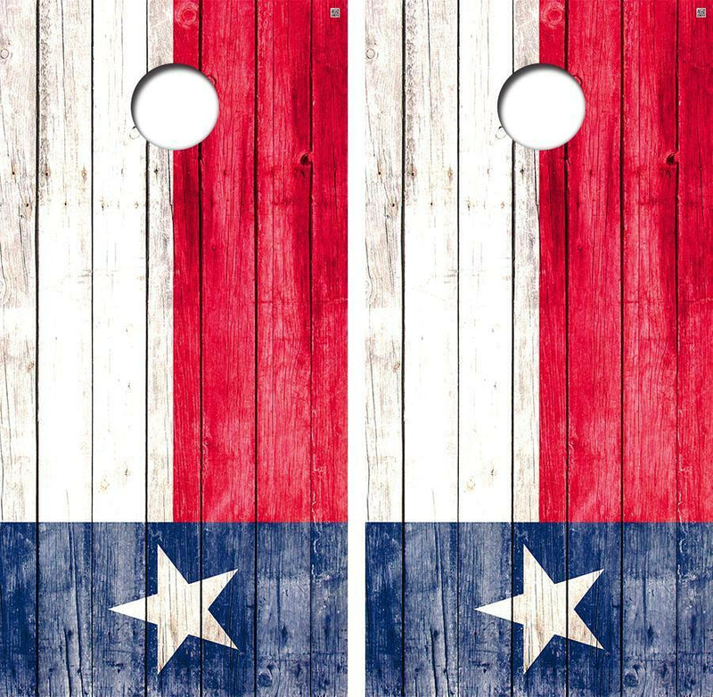 Texas Flag Barnwood Cornhole Design