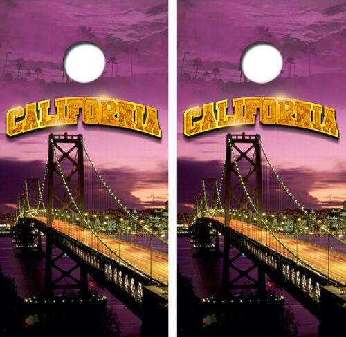 California Golden Gate Bridge Cornhole Wood Board Skin Wrap