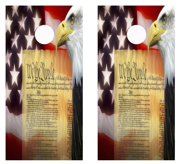 Eagle Flag We The People Cornhole Wood Board Skin Wrap